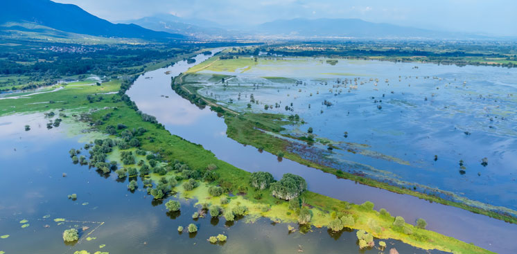 Το εσωτερικό δέλτα του ποταμού Στρυμόνα στο Εθνικό Πάρκο της Λίμνης Κερκίνης